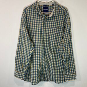 Tommy Bahama Button Up‎ Shirt Cotton Silk Blend Checkered XXL